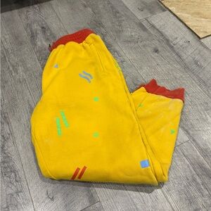 Vibrant Yellow Women's Joggers with Red Accents